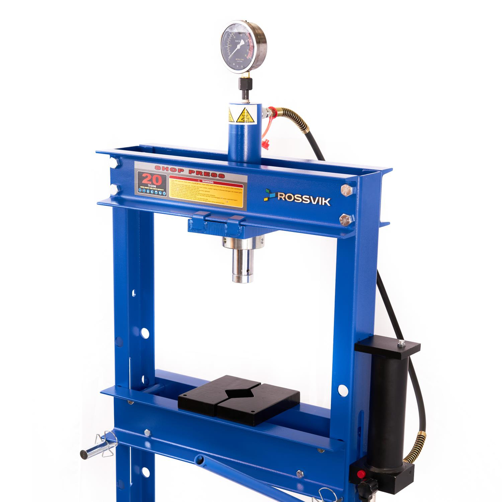 Пресс гидравлический 20 тонн, напольный, с педалью, цвет синий RAL 5005 ROSSVIK
