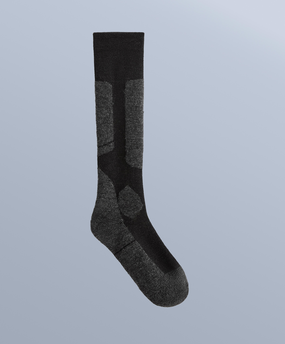 Oysho Длинные лыжные носки из смеси шерсти WOOLMARK®, черный