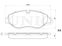 Колодки тормозные диск. передние UNIO BRP-20420