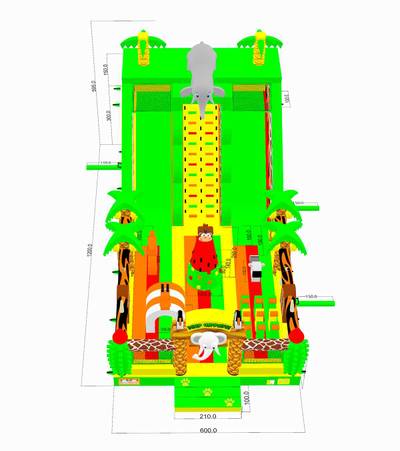 Коммерческий надувной батут «Сафари Ультра 2», 12*6*7 м.