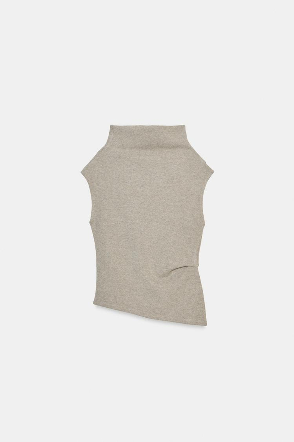 ZARA ТОП БЕЗ РУКАВОВ, СЕРЫЙ