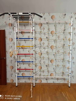 Монтаж шведской стенки Sv Sport с канатным лазом в бетонные, кирпичные стены