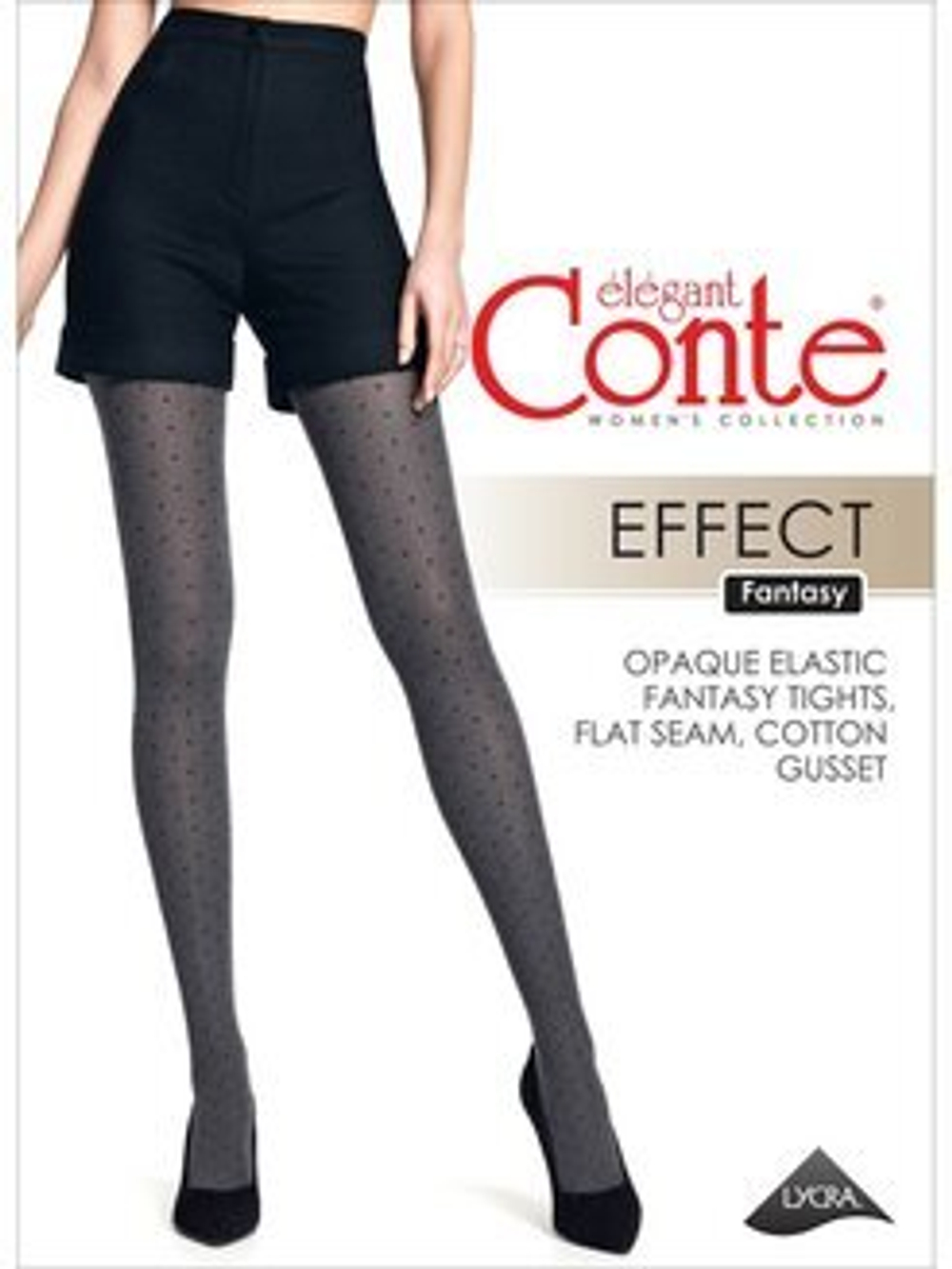 CONTE EFFECT (меланжевые колготки с рисунком «ромбы»)