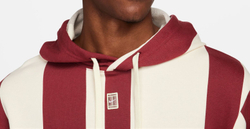 Мужская теннисная кофта Nike Court Heritage Dri-Fit Fleece Tennis Hoodie - team red/coconut milk
