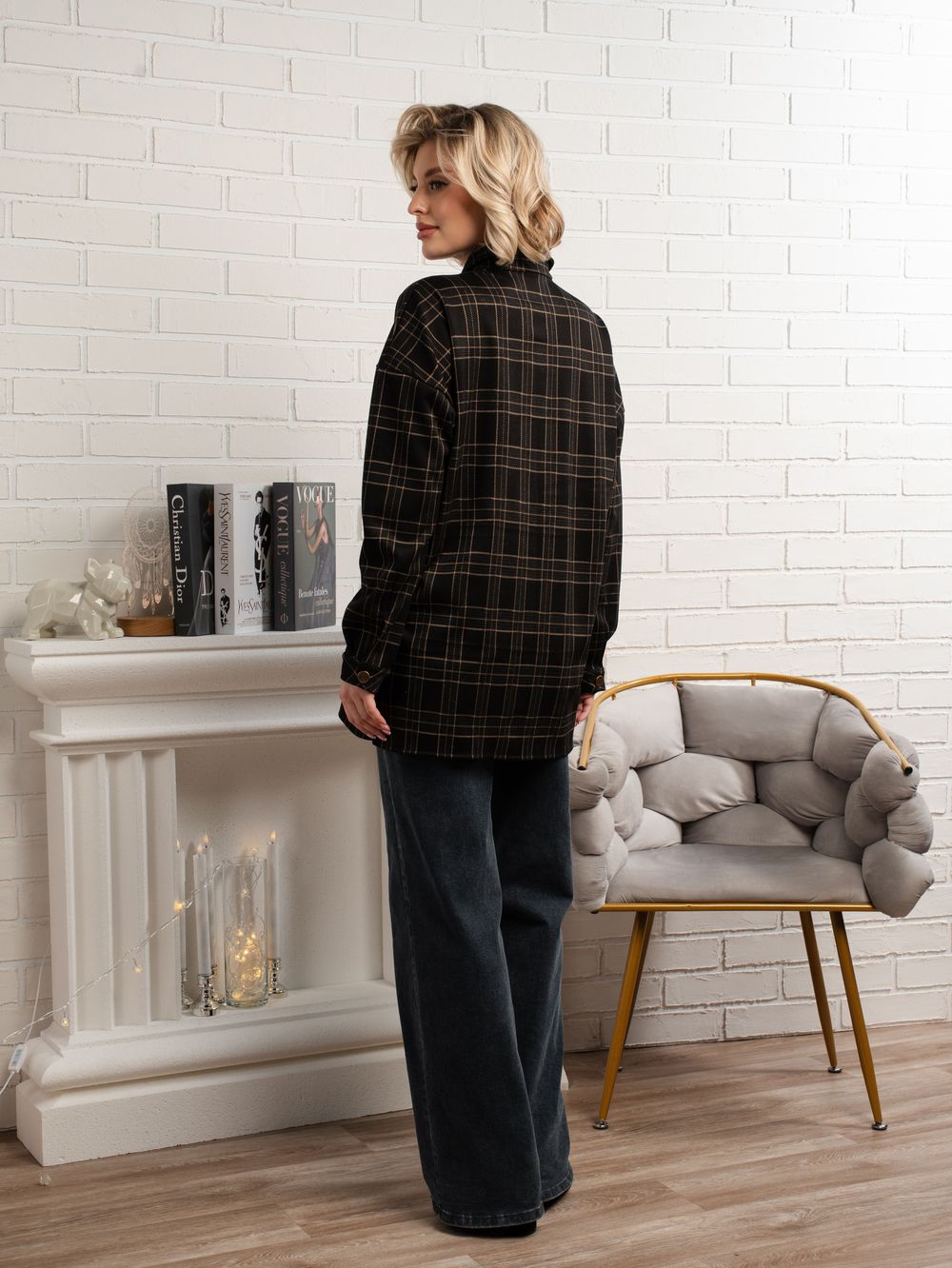 Рубашка с длинным рукавом Доротея (черная) Б14991-10М LT Collection