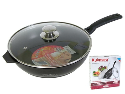 Сковорода 26см со стеклянной крышкой и съемной ручкой АП Kukmara