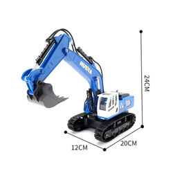 Радиоуправляемый экскаватор HUI NA TOYS, синий 2.4G 9CH 1/18 hn1558