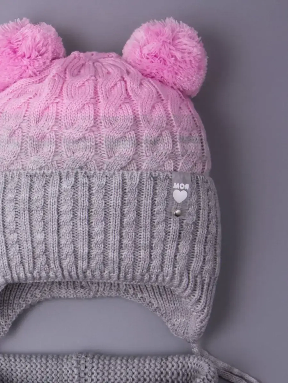 Шапка для девочки осенняя вязаная и снуд