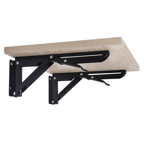 Кронштейны складные с фиксатором черные 300мм пара (2шт)