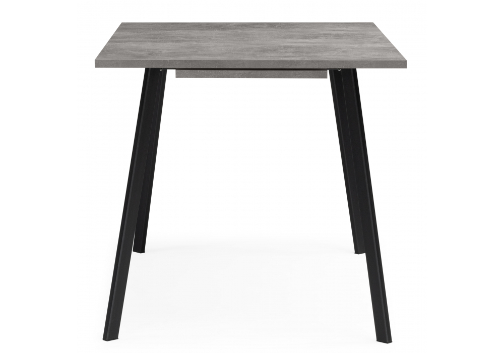 Стол деревянный Woodville Кортни 117 (157) x 77 бетон светлый, черный матовый, ножки черные