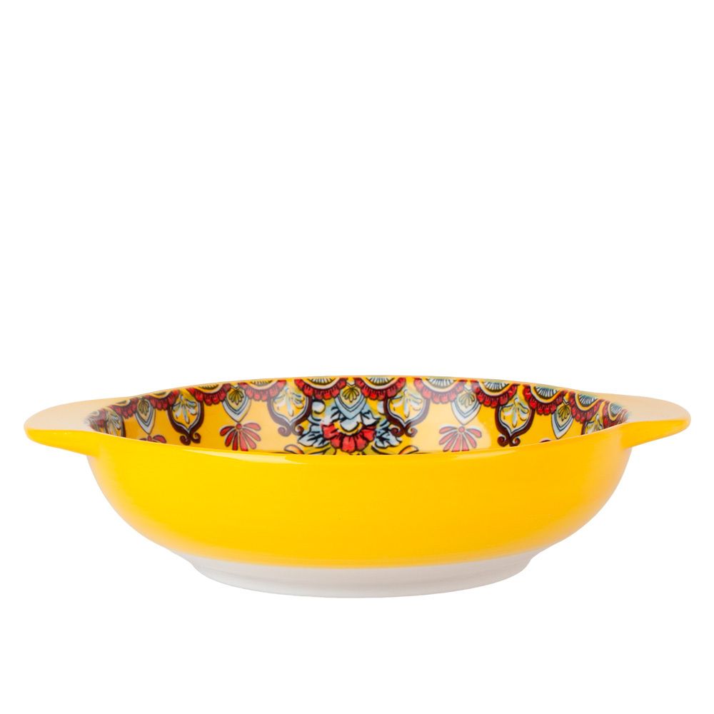 Салатник с ручками "Arabesque" (желтый) 24,5*20,5*6см. (min6) (транспортная упаковка)