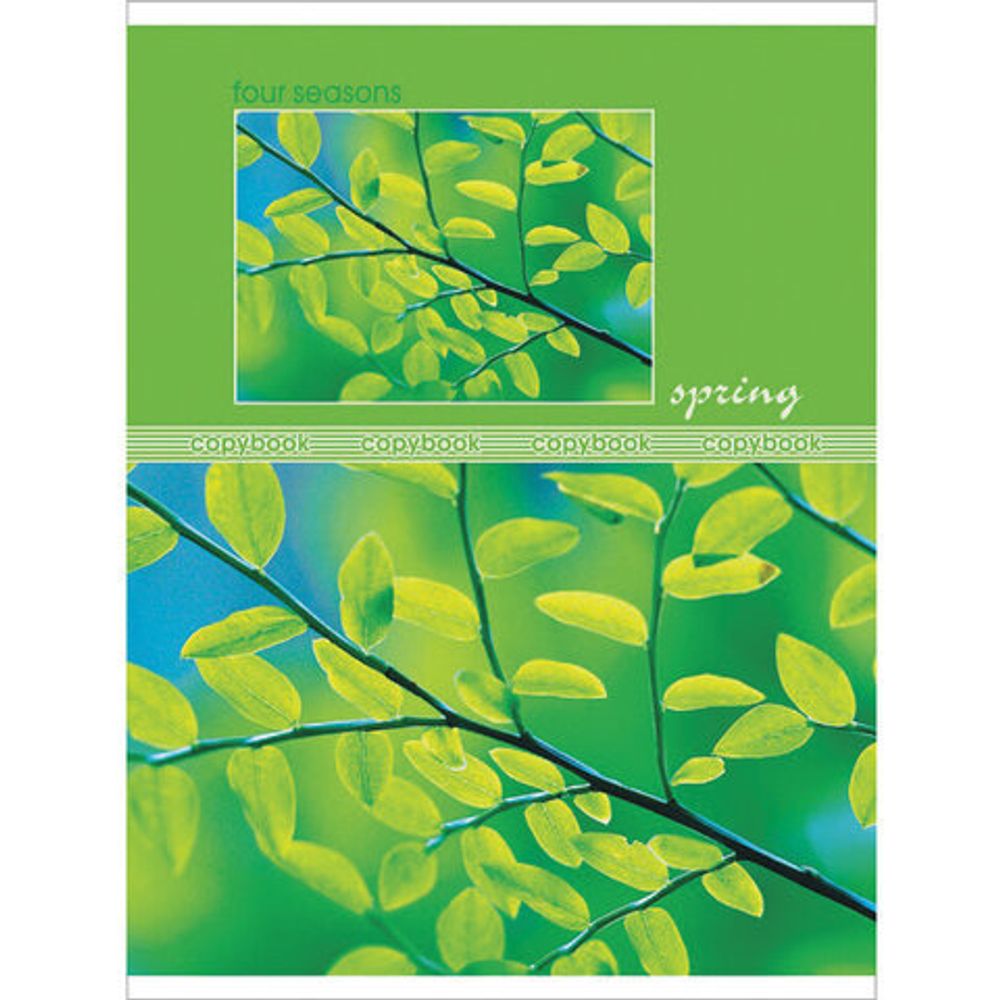 Тетрадь А5, 48 л., HATBER-ECO, скоба, офсет №2 ЭКОНОМ, клетка, обложка картон, "Seasons", 48Т5D1, 5шт