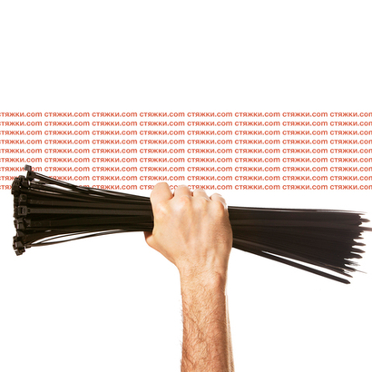 Стяжка - хомут кабельная нейлоновая КСС 8х450 черные — 100 шт/уп