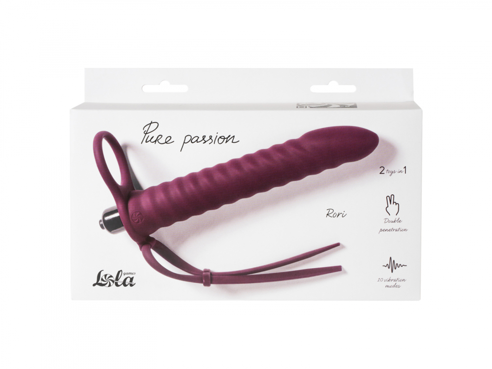 Вибронасадка для Двойного Проникновения Pure Passion Rori Wine Red