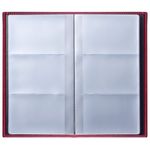 Визитница трехрядная BRAUBERG "Imperial", на 144 визитки, под гладкую кожу, бордовая, 231662