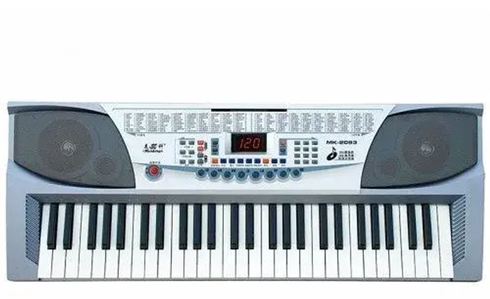 Meike MK-2083 Синтезатор, 54 клавиши. Размеры: 755 х 289 х 93 мм. Вес: 6 кг.