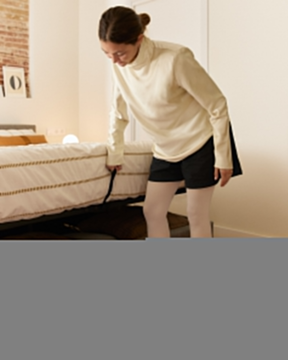 Кровать c подъемным механизмом Nahiri 160x200 серая