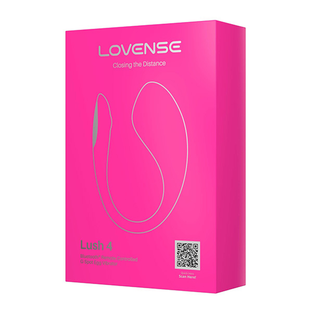 Розовое силиконовое виброяйцо 10см с управлением через приложение Lovense Lush 4 Smart Vibrating Egg Pink