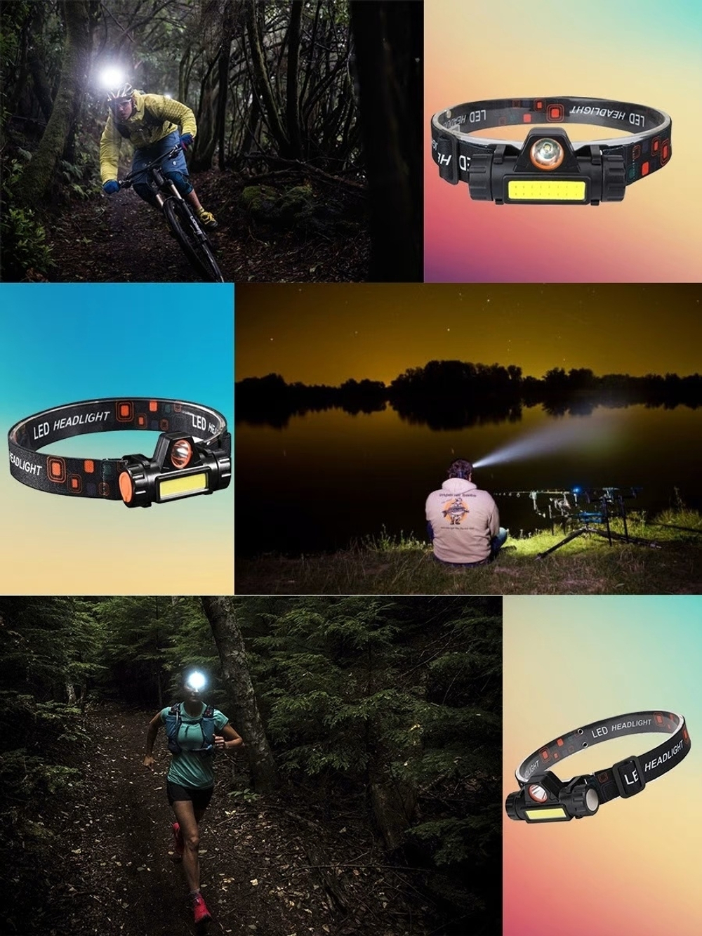 Фонарь налобный аккумуляторный фонарик