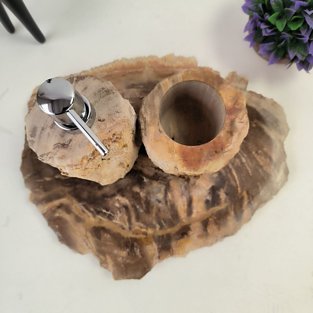 Набор из окаменелого дерева 3 предм Fossil Set NF-62865 поднос 30см*40см