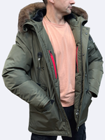 Пуховик зимний хаки