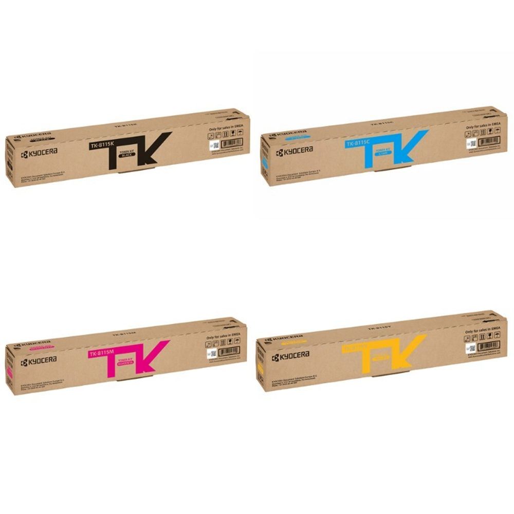 Комплект тонер-картриджей Kyocera TK-8115 CMYK для M8124cidn/M8130cidn, голубой, пурпурный, желтый, черный