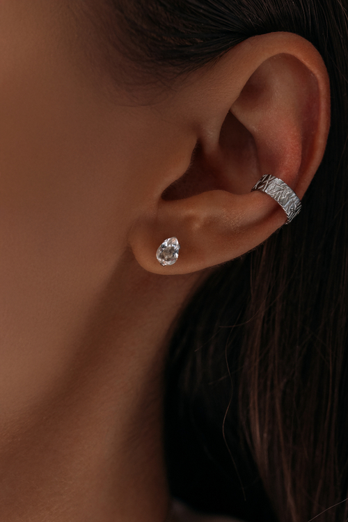 Кафф фактурный в серебре