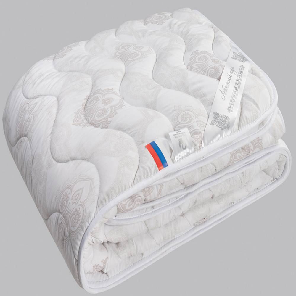 Одеяло "РУ. ЛЕБЯЖИЙ ПУХ" Русская сказка, облегчённое, плотность 150 г/м2, тик 100% хлопок, Россия.
