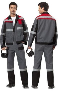 Костюм "Виват" полукомбинезон (серый/черный/красный)
