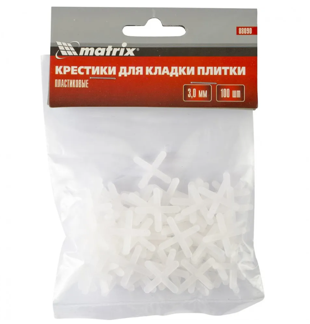 88090 Крестики, 3.0 мм, для кладки плитки, 100 шт Matrix