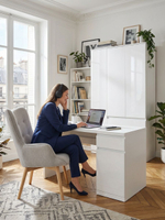 Шкаф 120х50х220, Марм, распашной для одежды, 3 двери 3 ящика, со штангой и полками, в прихожую, белый, Dipriz