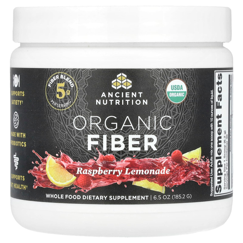 Ancient Nutrition, Органическая клетчатка, малиновый лимонад, 185,2 г (6,5 унции)