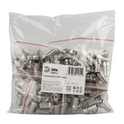 F-разъем ЭРА SIMPLE для кабеля RG-6 упаковка 100 шт. | Разъёмы, переходники, ТВ делители