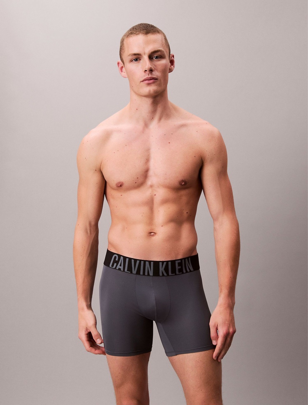 Трусы боксеры-брифы Calvin Klein Intense Power Micro 3-Pack Black / Turbulence / Vermillion Brown