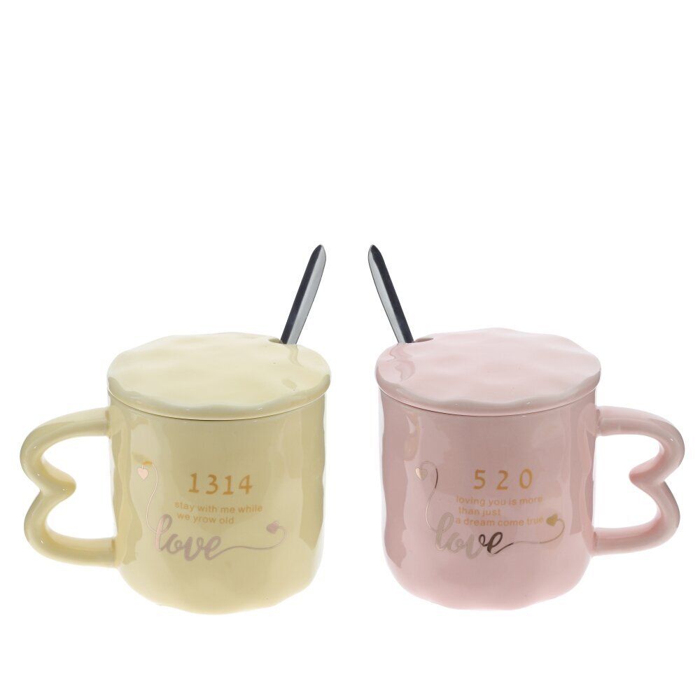 GAEM Набор из 2-х Кружек с крышкой и ложкой, 300 мл, L12 W9 H9 см, 2в.