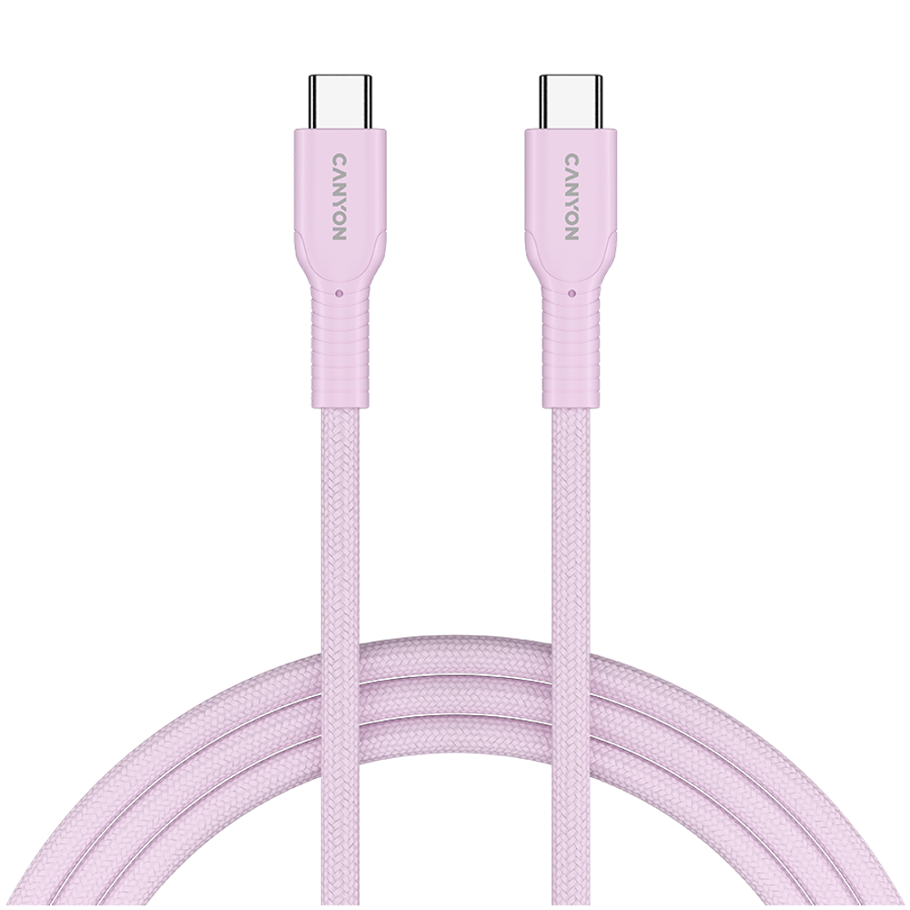 CANYON cable OnWire 60CL C-C 60W COLOR Braided 1m Pink