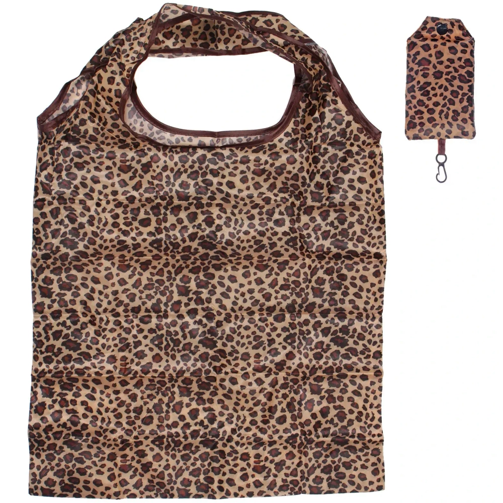 Сумка - шоппер с карабином «ИДЕЯДОМА», принт леопард, 60*38см/нагрузка до 10кг (инд. пакет истикер)