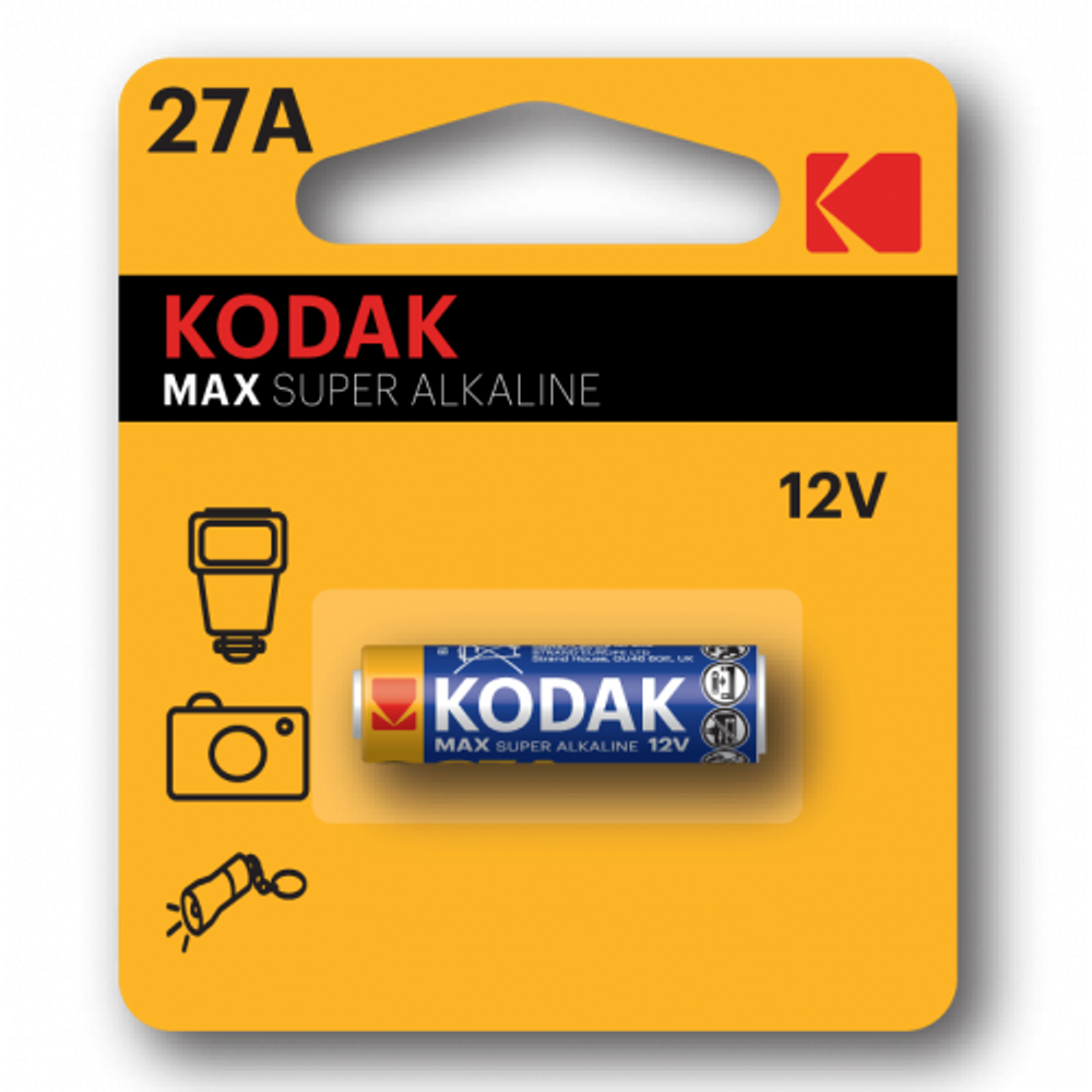 Батарейка Kodak 27A-1BL MAX SUPER Alkaline [K27A-1, GP27A, MN27] | Батарейки Щелочные (Алкалиновые)