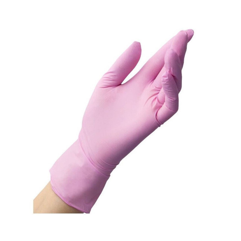 BENOVY Перчатки нитриловые XS розовые (50 пар)