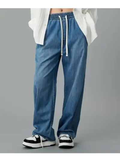 Джинсовые брюки со шнурком