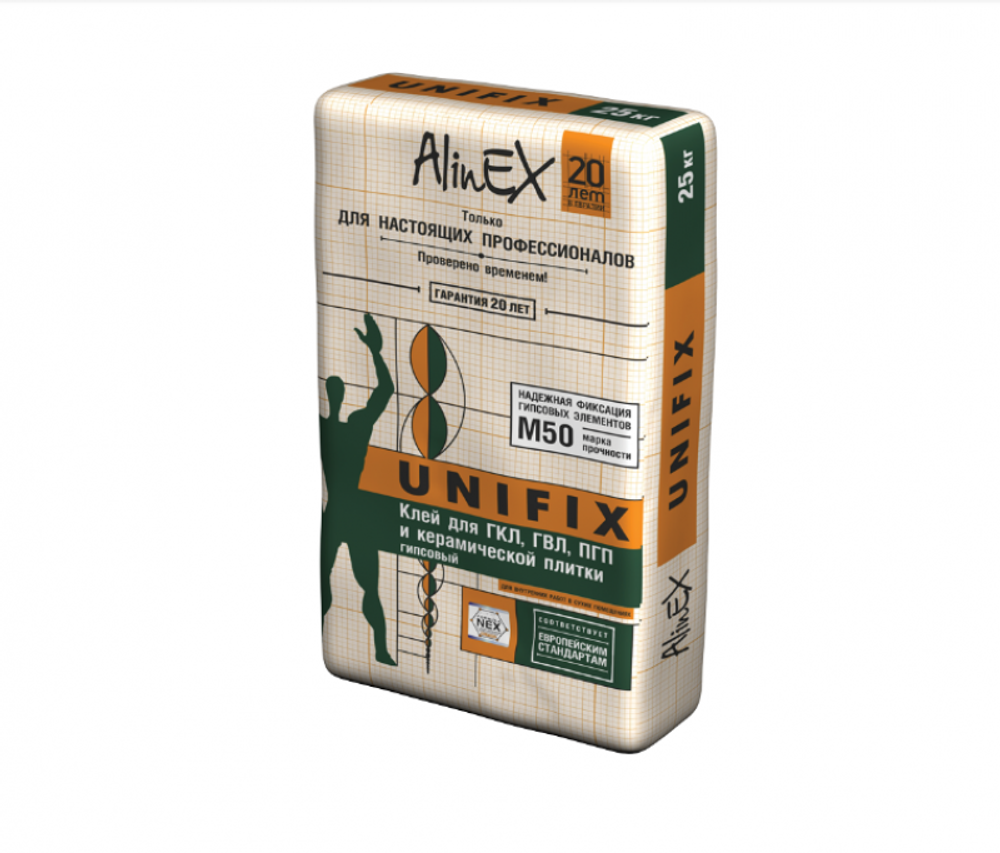 КЛЕЙ ALINEX UNIFIX Д/ГИПСОКАРТОНА 25КГ
