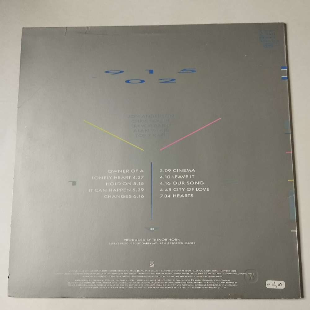 Винтажная виниловая пластинка LP Yes 90125 (France 1983) Changes