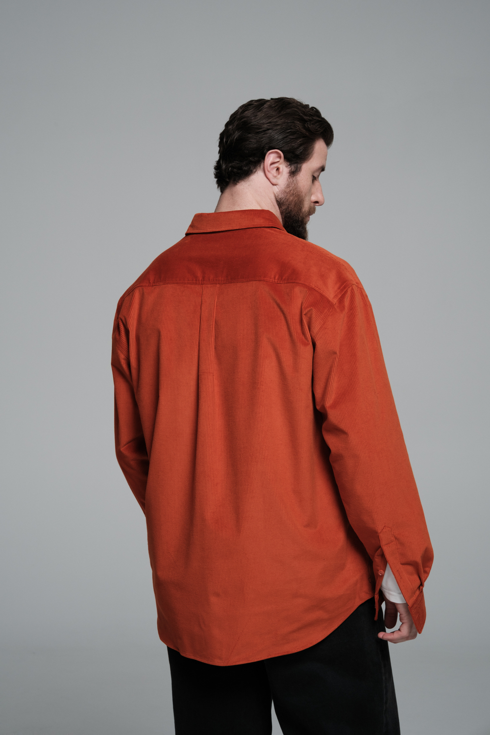 Рубашка из вельвета | terracotta
