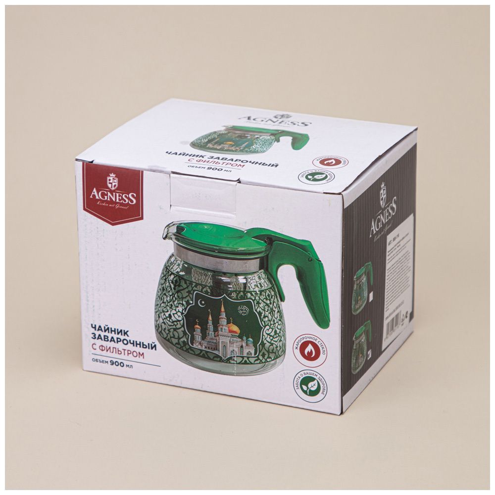 ЗАВАРОЧНЫЙ ЧАЙНИК AGNESS С ФИЛЬТРОМ "СУРА" 900 МЛ.