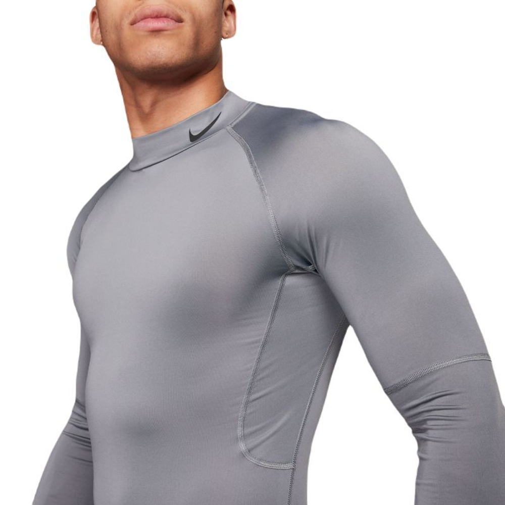 Термобелье Nike Pro Dri-FIT Fitness Mock-Neck Long-Sleeve - smoke grey/black - Gray