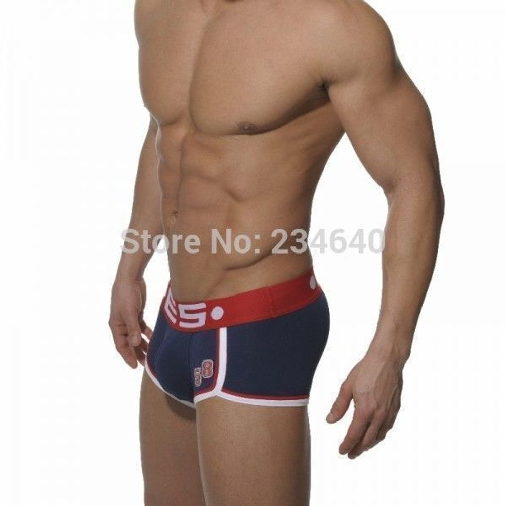 Мужские трусы хипсы темно-синие с красным поясом ES Blue 58 Boxer