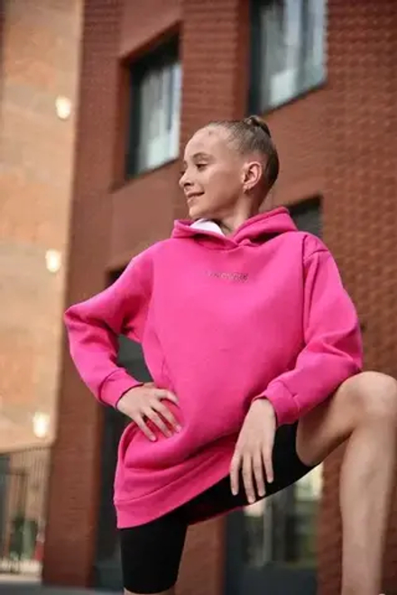 Худи с крыльями стразы (ярко-розовый)