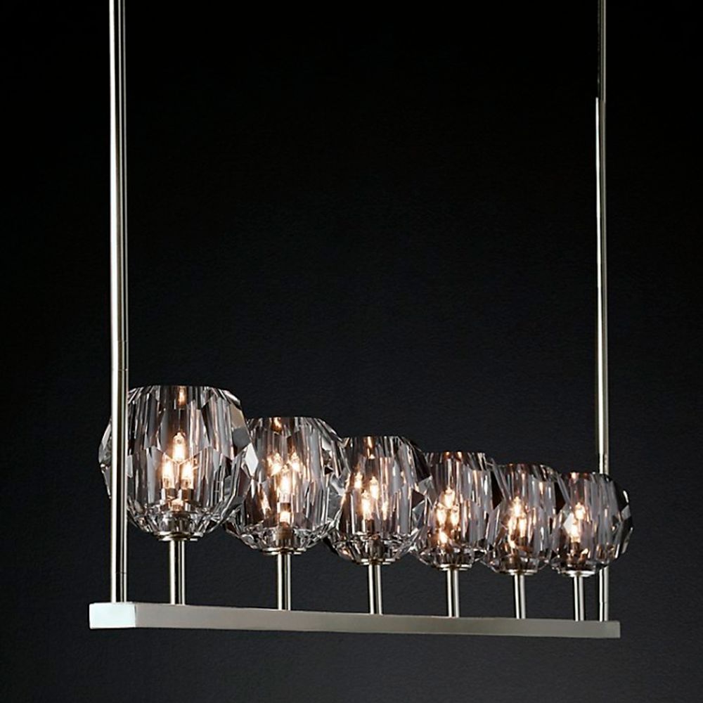 Люстра Rh Boule De Cristal Linear Chandelier 6 Bronze By Imperiumloft