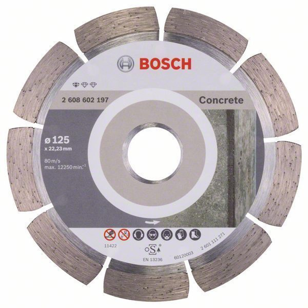 Алмазный отрезной круг по бетону Bosch Standard for Concrete 180x22.23x2x10 мм 2608602199