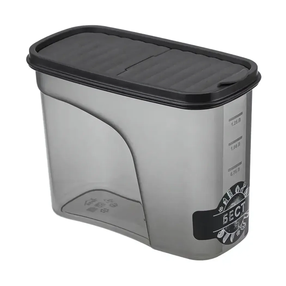 Емкость для сыпучих продуктов БЕСТ 1,5л Графитовый